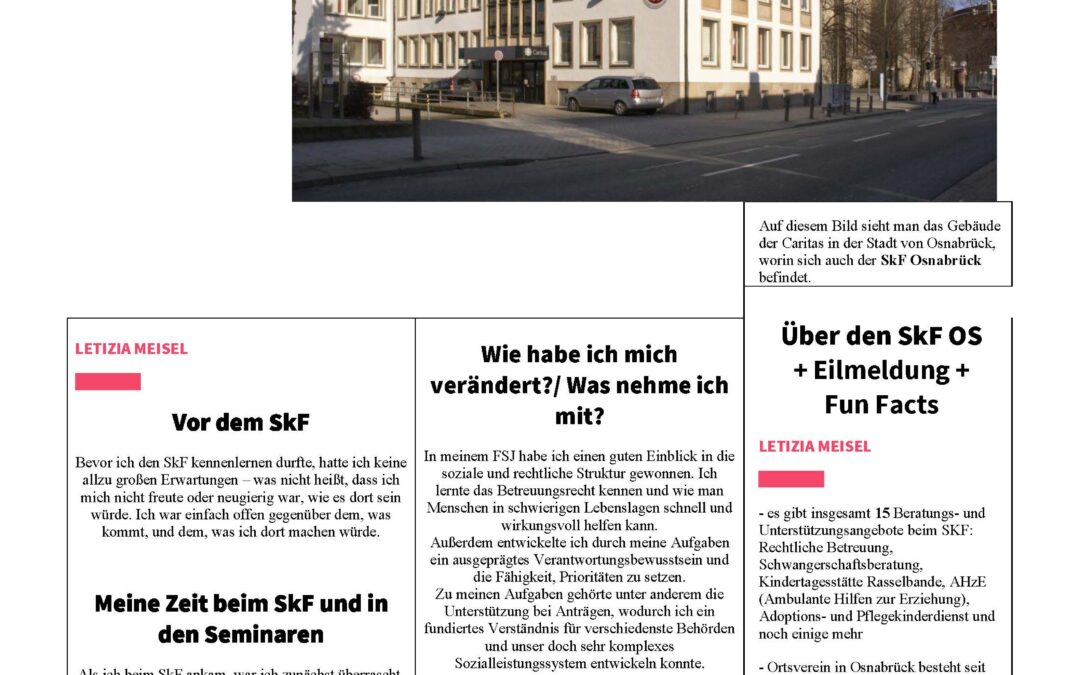 Das FSJ beim SkF Osnabrück