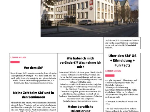 Das FSJ beim SkF Osnabrück Das FSJ beim SkF Osnabrück