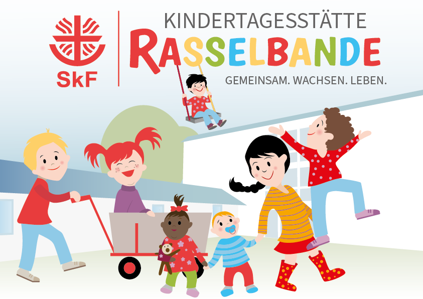 kita-1 Illustration von Kindern auf einem Innenhof